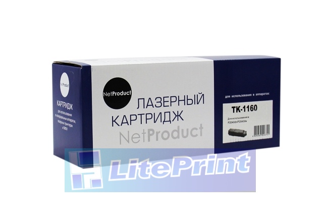 Тонер-картридж NetProduct (N-TK-1160) для Kyocera P2040dn/P2040dw, 7,2K, с чипом 