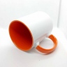 Кружка белая, оранжевая внутри и ручка под сублимацию (300мл.) 